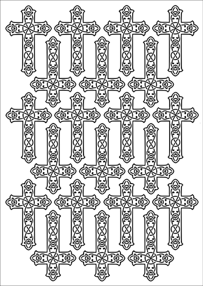 Fancy Black Crosses Sticker Sheets
