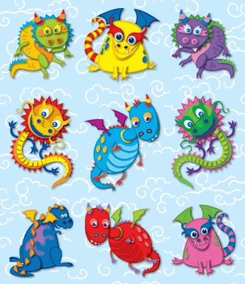 Crazy Fun Dragon Stickers