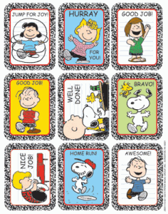 Charlie Brown Motivational Reward Stickers