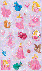Sleeping Beauty Glitter Trimmed Stickers