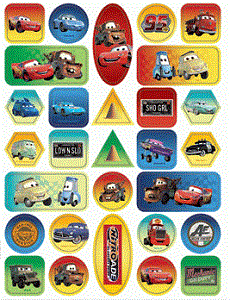 Cars Movie Squares Stickers