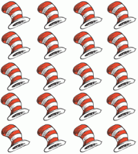 Cat in the Hat Dr Seuss Hat Stickers