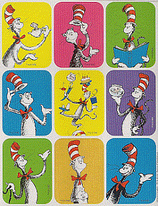 Dr Seuss Cat in the Hat Having Fun Stickers