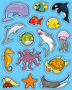 Blue Ocean Creature Stickers