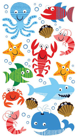 22 Dauphin Poisson Eau de Mer Ocean Childrens quicksticks stickers autocollant NOUVEAU 