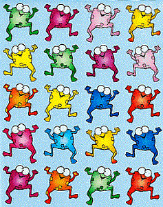 Colorful Froggies Stickers
