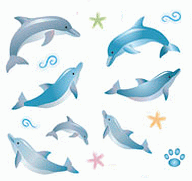 Blue Dolphin Gem Stickers
