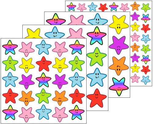 Happy Smile Face Star Stickers