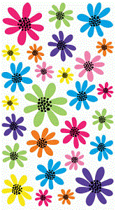 Sooo Pretty Colorful Daisy Flower Stickers