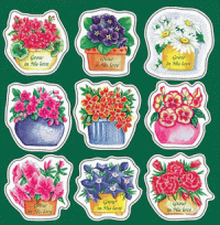 Patio Pots Flower Stickers