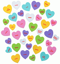Candy Hearts Foamie Stickers