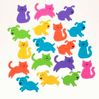 Cats and Dog Pet Foam Stickers
