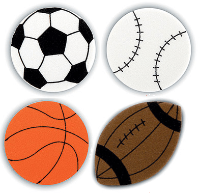 Larger Sports Ball Foamie Stickers