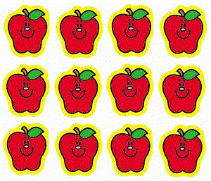 Red Apple Stickers - 1 inch