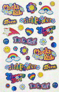 Girl Power Glitter Stickers