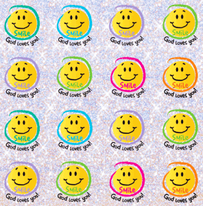 Smile, God Loves You Glitter Stickers