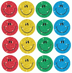 Mini Rainbow Glitter Happy Faces Stickers