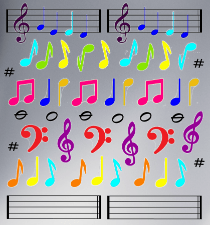 Musical Notes Sparkle Stickers