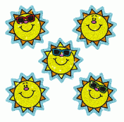 Happy Sun Glitter Stickers