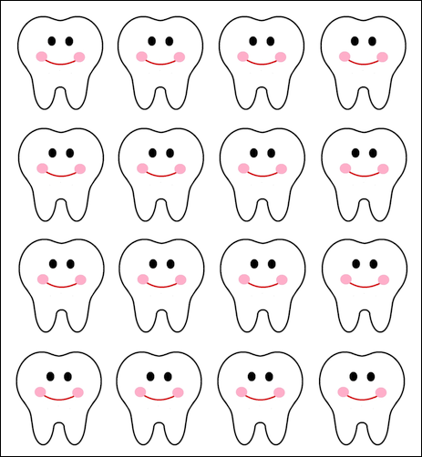 White Tooth Smile Face Stickers