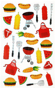 Glitzy Cookout Stickers - Clear Sheet
