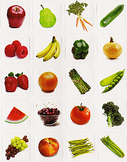Full Color Fruits and Vegetables Stickers