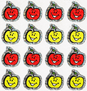 Happy Apple Glitter Stickers