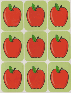 Teachers Red Apples Stickers