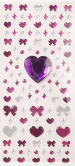 Purple Gem Heart Stickers