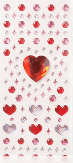 Red Gem Heart Stickers