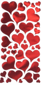 Red Heart Foil Stickers