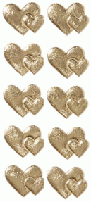 Puffed Linen Heart Stickers