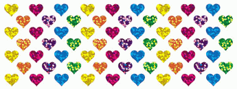 Glitter Sparkle Rainbow Heart Stickers