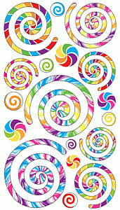 Tie Dye Rainbow Swirl Stickers