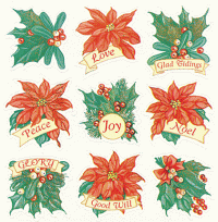 Christmas Poinsettia Stickers