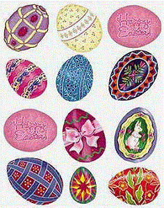 Fancy Decorated Eggs Easter Stickers