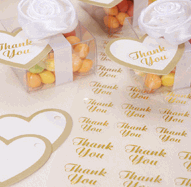 Gold Wedding Thank You Stickers