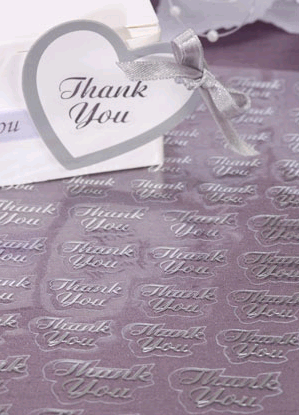 Silver Wedding Thank You Stickers