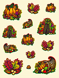 Fall Harvest Thanksgiving Stickers