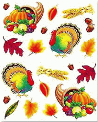 Thanksgiving Holiday Cornucopia Stickers