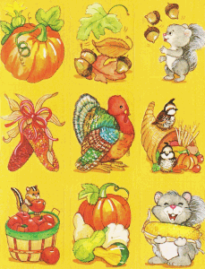 Fall Harvest Theme Thanksgiving Stickers