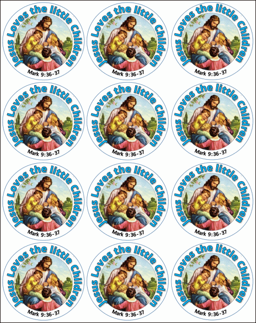 Jesus and the Children Classic Stickers