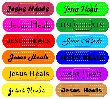 Jesus Heals Bandaid Stickers