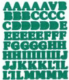 ABC & 123 Stickers - 3/8 Inch Green
