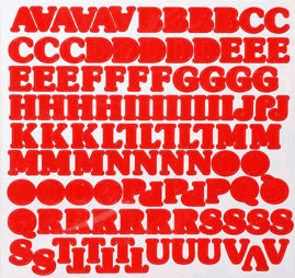 ABC & 123 Stickers - 5/8 Inch Red