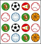 Mini Sports Ball Chart Stickers