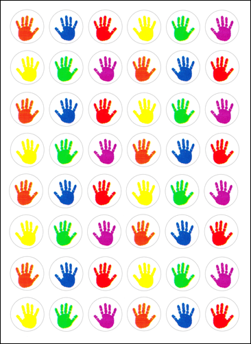 Mini Colorful Handprint Stickers