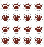Mini Paw Print Chart Stickers