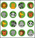 Mini Zoo Animal Chart Stickers