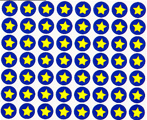 Gold on Blue Mini Star Stickers - 90 pc